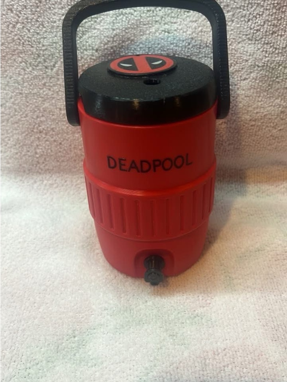 Deadpool 12oz can holder. 3d printed